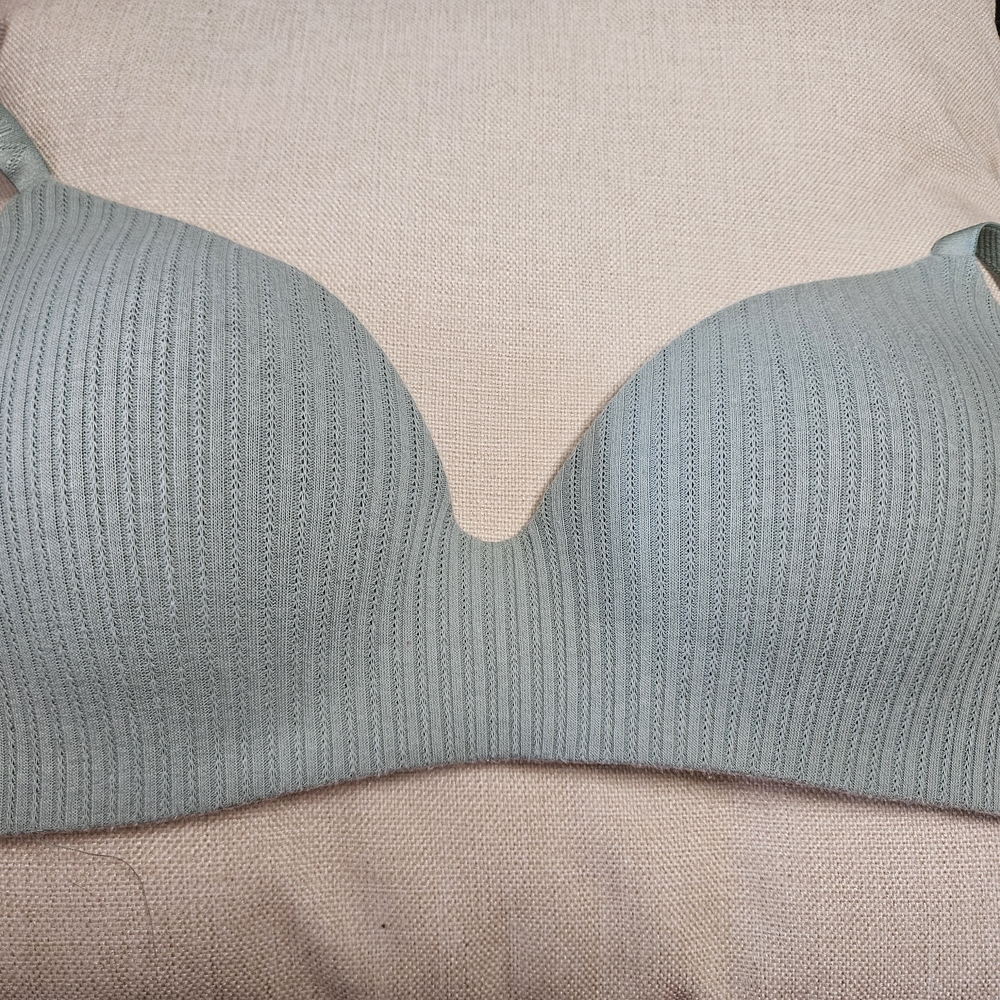 Seamless Ribbed Bra in Light Gray
